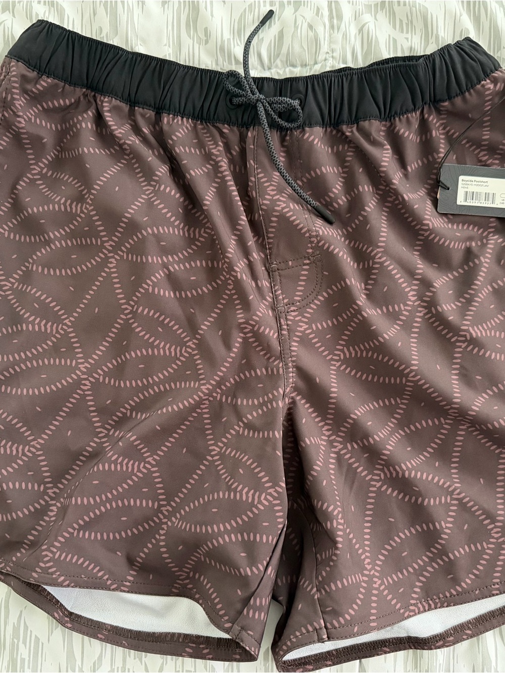 Jetty Bayside Poolshort Men’s Large NWT Brown Pink Print Swim Shorts